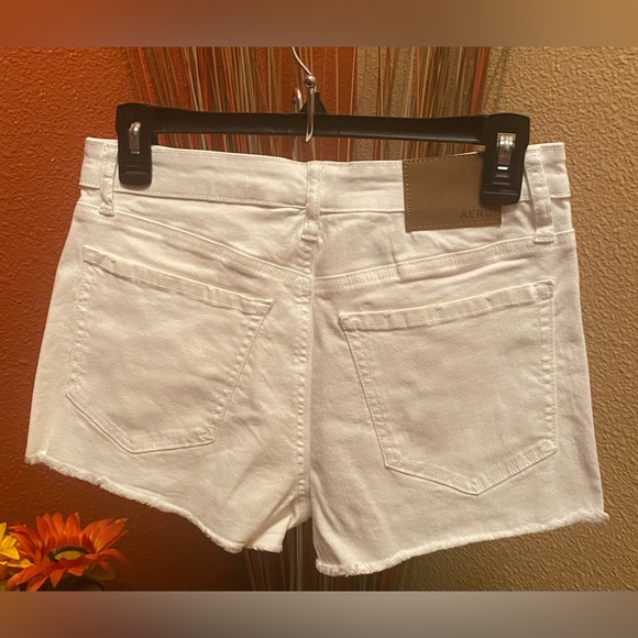New-Aeropostale Vintage High Rise White Shorty Distressed Shorts - Picture 4 of 8